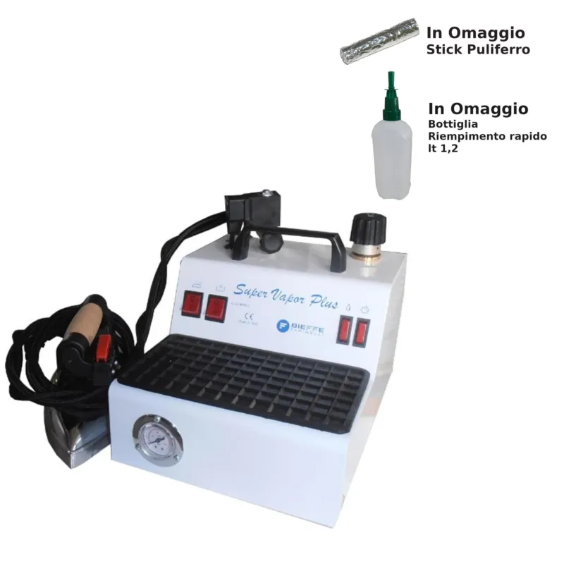 Stirella super vapor plus Bieffe con caldaia da 2.4 Ferro Professionale da 1.7 kg - inclusa Bottiglia riempimento e Stick Puliferro omaggio Colore bianco Bieffe Srl Solo Oggi