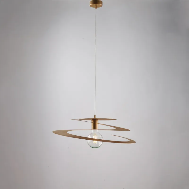 Solo Oggi Sospensione con diffusore taglio laser in ferro laccato ORO SPRING Dimensioni 50x h 10 cm - MAX 110 1 x E27 - 55 Watt Max, finiture cromo lucido con cavo elettrico regolabile 1 luce Be Light