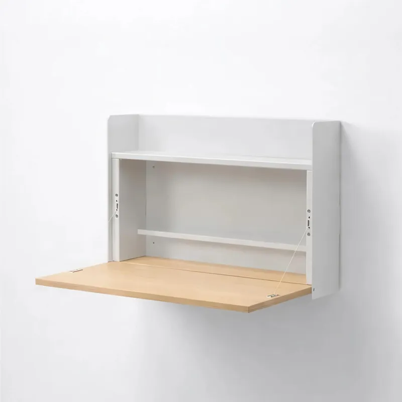 Acquista Ora Scrivania da Parete, scrittoio occupa pochissimo spazio Dimensioni 80x54 x h 55 cm -Peso 22 Kg piano in legno di rovere verniciato a polvere colore grigio perla D-segno Home Office