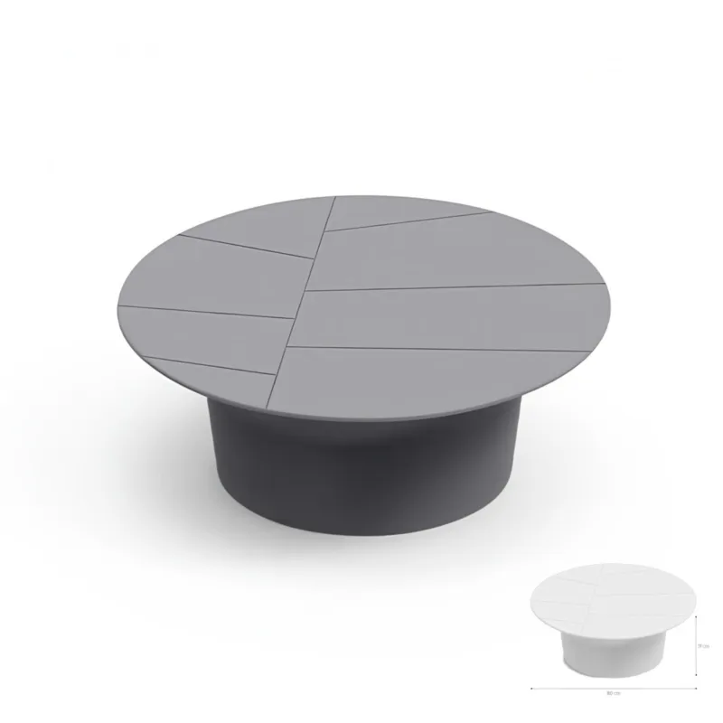 Tavolino da Giardino in Polietilene Vera Dimensioni 80x h 31 cm - OUTDOOR INDOOR- COLORE Ferro Lyxo Design Pagamento Sicuro