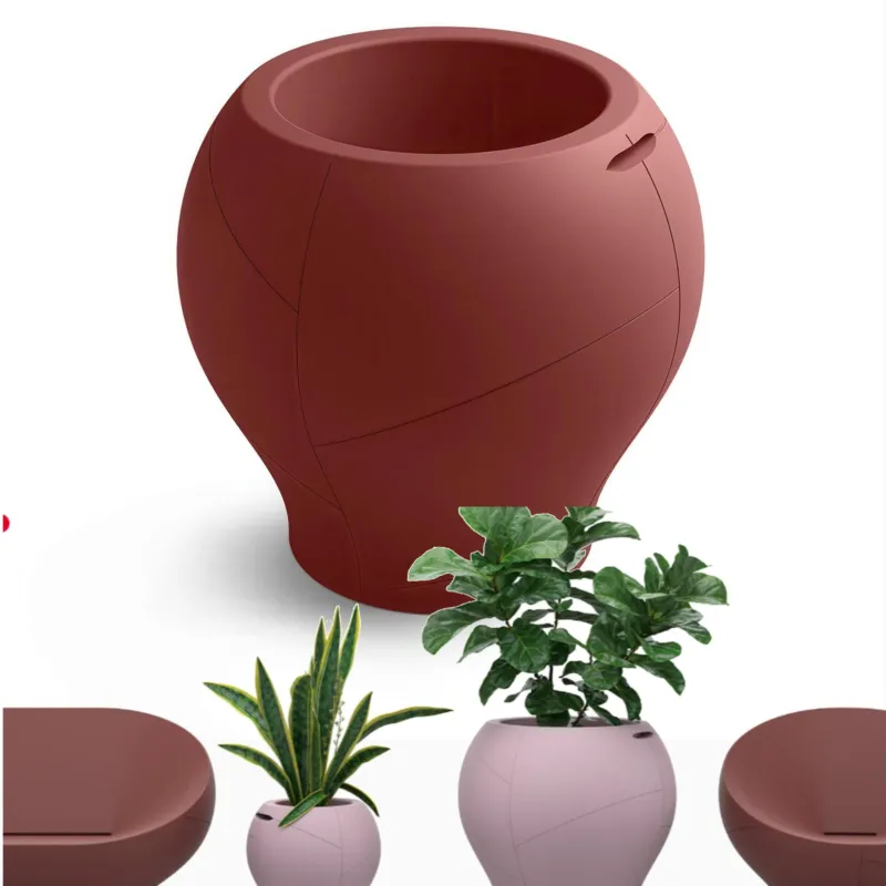 Vaso dalle forme morbide e avvolgenti, Vera Pot SMALL Dimensioni 50x h 48 cm - OUTDOOR INDOOR- OPA COLORE Granato Lyxo Design Economico