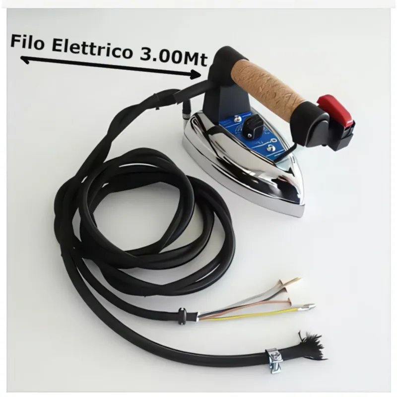 Cordone Elettrico Omologato ed universale Lunghezza 3,00 Mt per tutti tipi di Stirelle colore nero Bieffe Srl Quantità Limitata