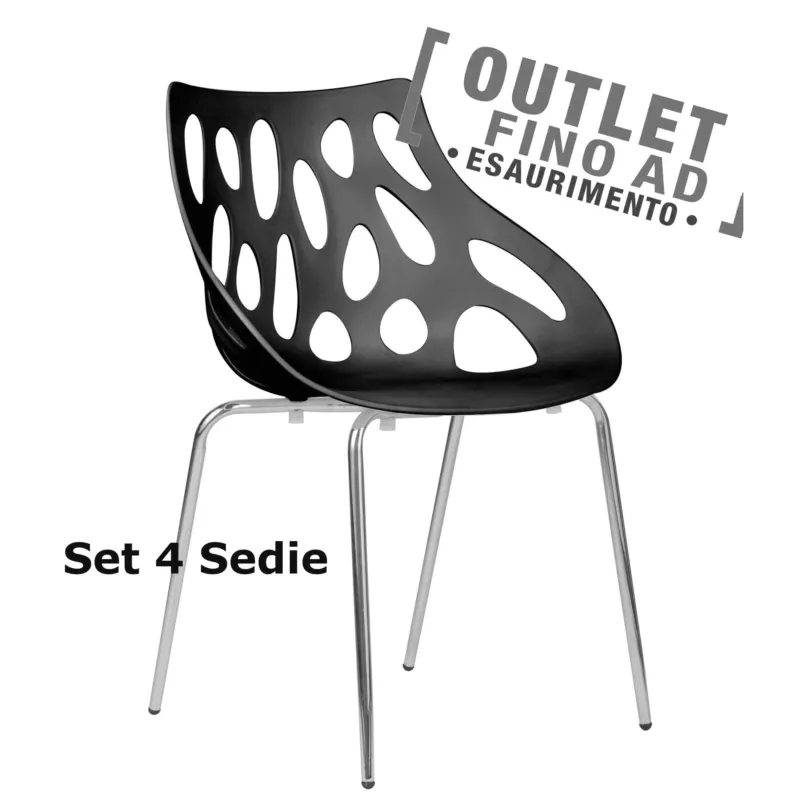 Acquista Ora Sedia Direzionale in polipropilene (SET 4 PEZZI) con Telaio di Acciaio Dimensioni 57,5x52,5x h 80 cm - peso 8,5 kg colore colore Nero Archimede System