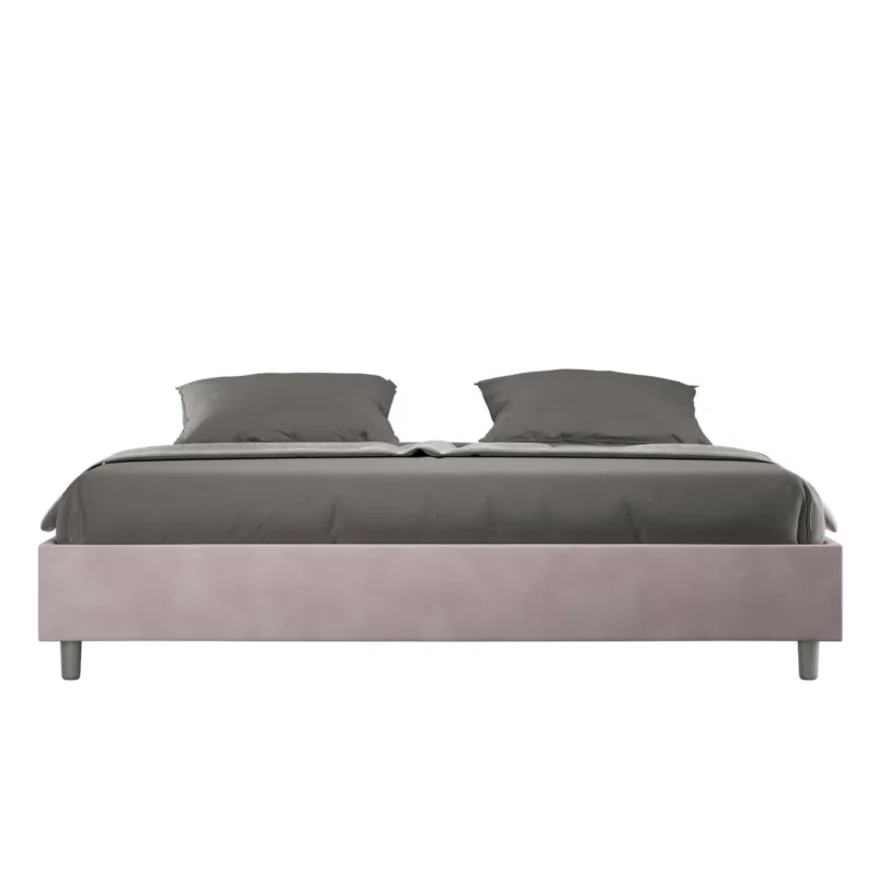 Letto matrimoniale AZELIA king size con giroletto imbottito, rivestimento in Microfibra dimensioni 180x190 cm Senza Testiera colore Glicine ITYHOME Subito Disponibile