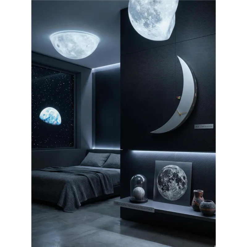 Prezzo Conveniente Orologio con cucù da Parete MDF laccato MOON– dettagli in acero Dimensioni 76x8 x h 30 cm Colore metallizzato Pirondini