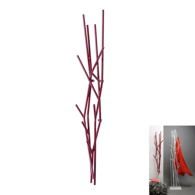 Compra Online Appendiabiti in Metallo da Muro LATVA WALL diametro 22x14xh 104 cm in Metallo verniciato con polveri epossidiche colore RED RAL 3003 Covo Design