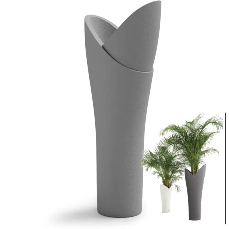 Direttamente Dal Produttore Vaso a colonna per piante Fiorite a cascata ASSIA Dimensioni 56x40x h 140 cm - Peso 9 Kg, Stile vivace e moderno colore Ferro Lyxo Design