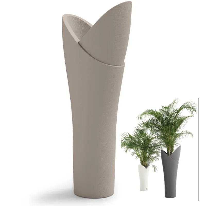 Vaso a colonna per piante Fiorite a cascata ASSIA Dimensioni 56x40x h 140 cm - Peso 9 Kg, Stile vivace e moderno colore Ambra Lyxo Design Promo Stagionale