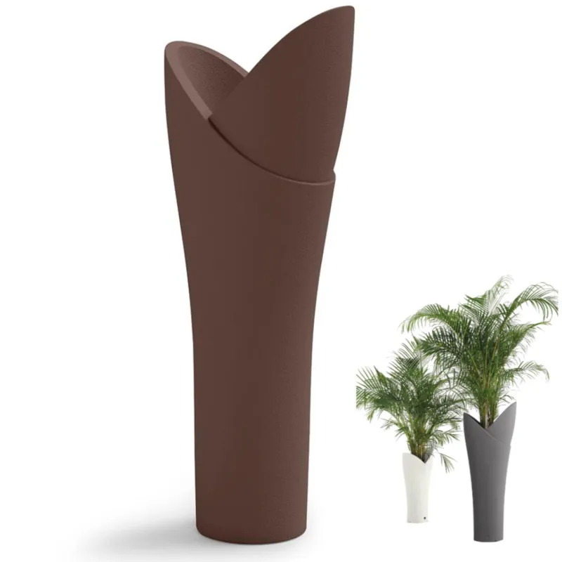 Vaso a colonna per piante Fiorite a cascata ASSIA Dimensioni 56x40x h 140cm - Peso 9 Kg, Stile vivace e moderno colore Corten Lyxo Design Solo Oggi