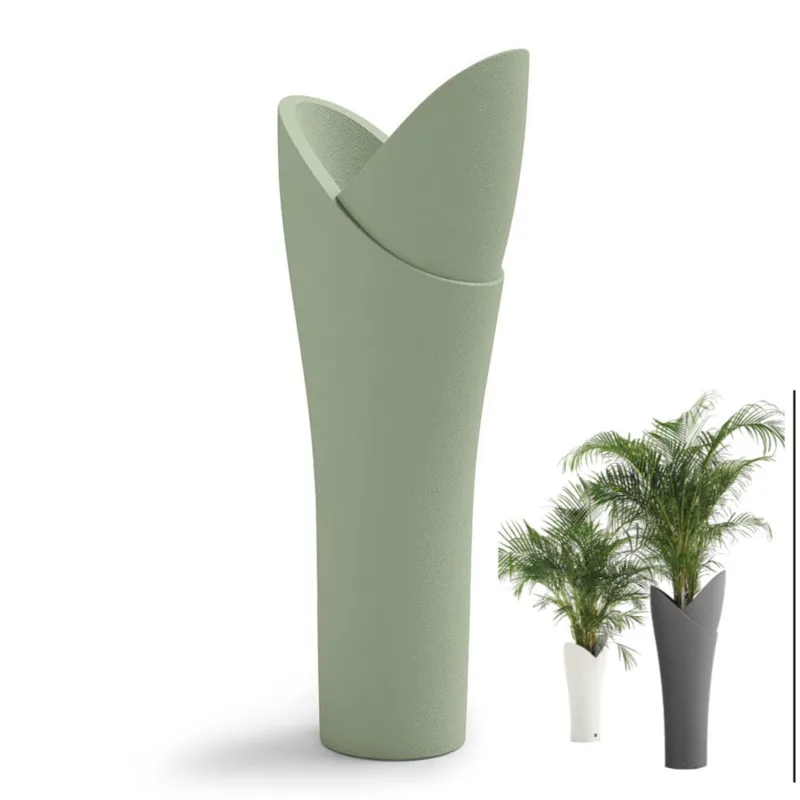 Prezzo Basso Vaso a colonna per piante Fiorite a cascata ASSIA Dimensioni 56x40x h 119 cm - Peso 6 Kg, Stile vivace e moderno colore Giada Lyxo Design