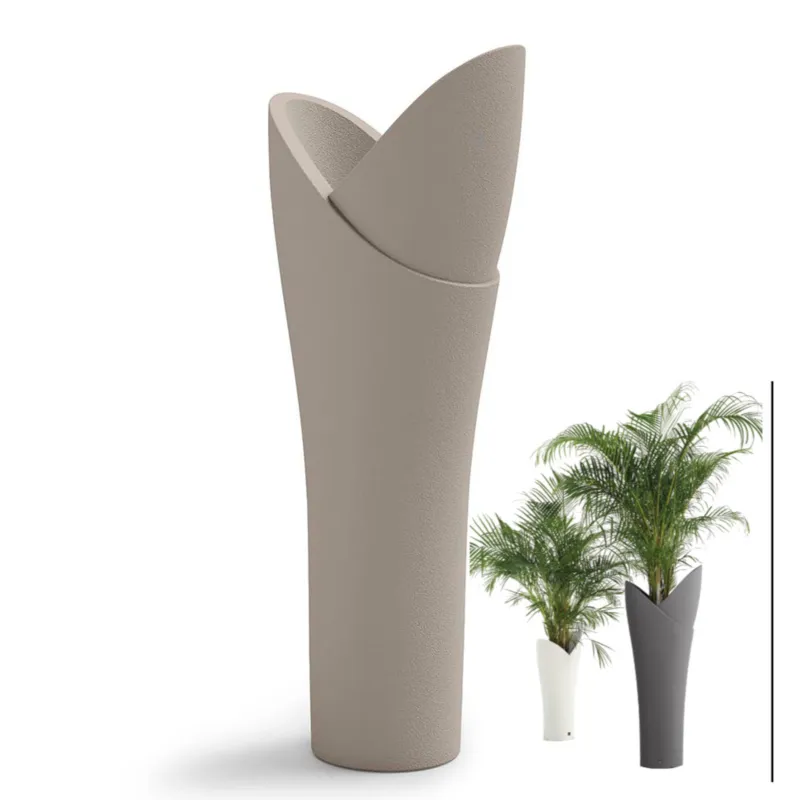 Vaso a colonna per piante Fiorite a cascata ASSIA Dimensioni 56x40x h 119 cm - Peso 6 Kg, Stile vivace e moderno colore Ambra Lyxo Design Più Venduto