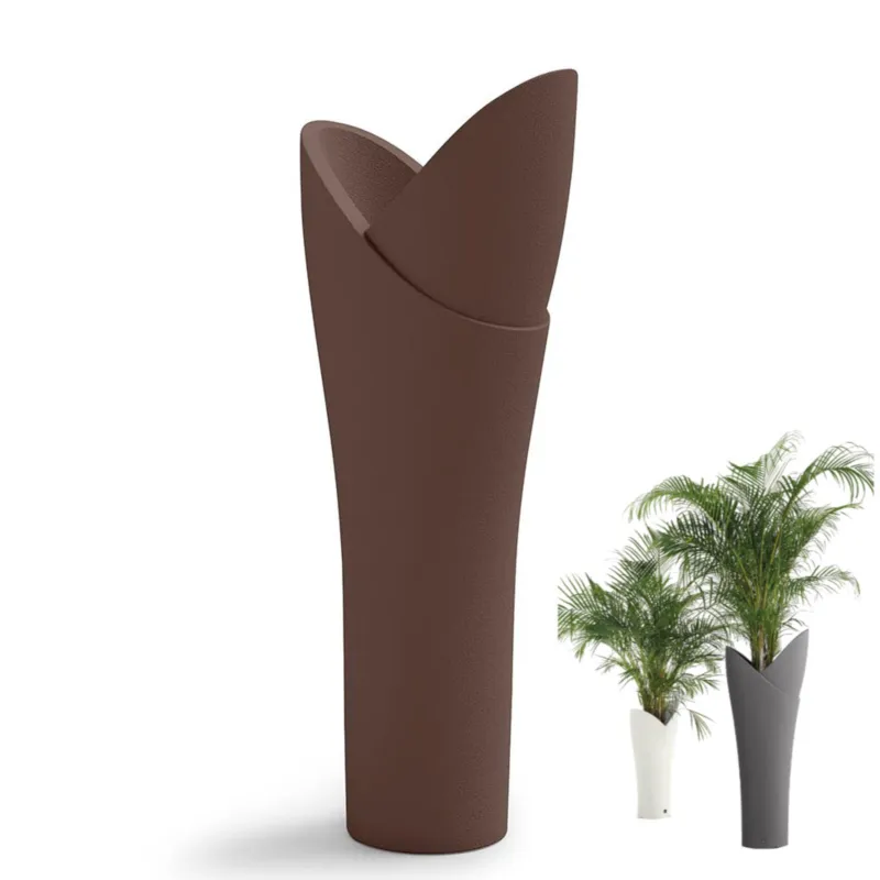 Vaso a colonna per piante Fiorite a cascata ASSIA Dimensioni 56x40x h 119 cm - Peso 6 Kg, Stile vivace e moderno colore Corten Lyxo Design Offerta