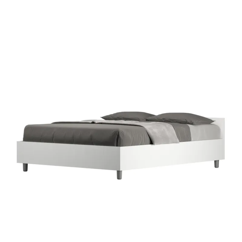Compra Oggi Stesso Letto Matrimoniale alla Francese Testata bassa Modello NUAMO Dimensioni 140x190 cm Stile Minimal Testata Bassa Colore Bianco Frassino ITYHOME