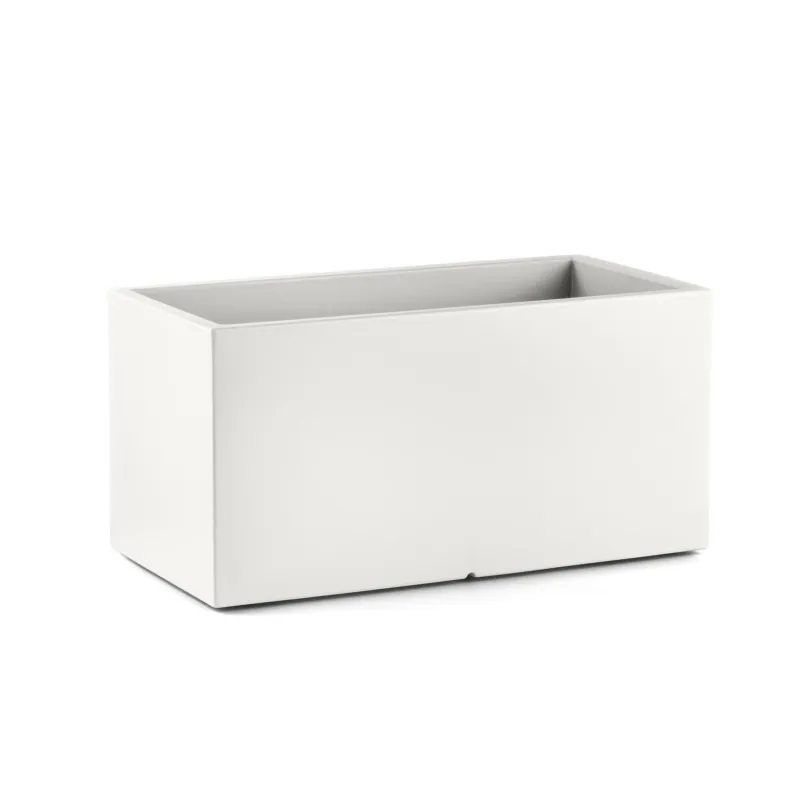 Cassetta rettangolare per fiori LOTO Dimensioni 40x80x h 40 cm -peso 7 kg interno ed Esterno colore bianco perla Lyxo Design Prezzo Ridotto