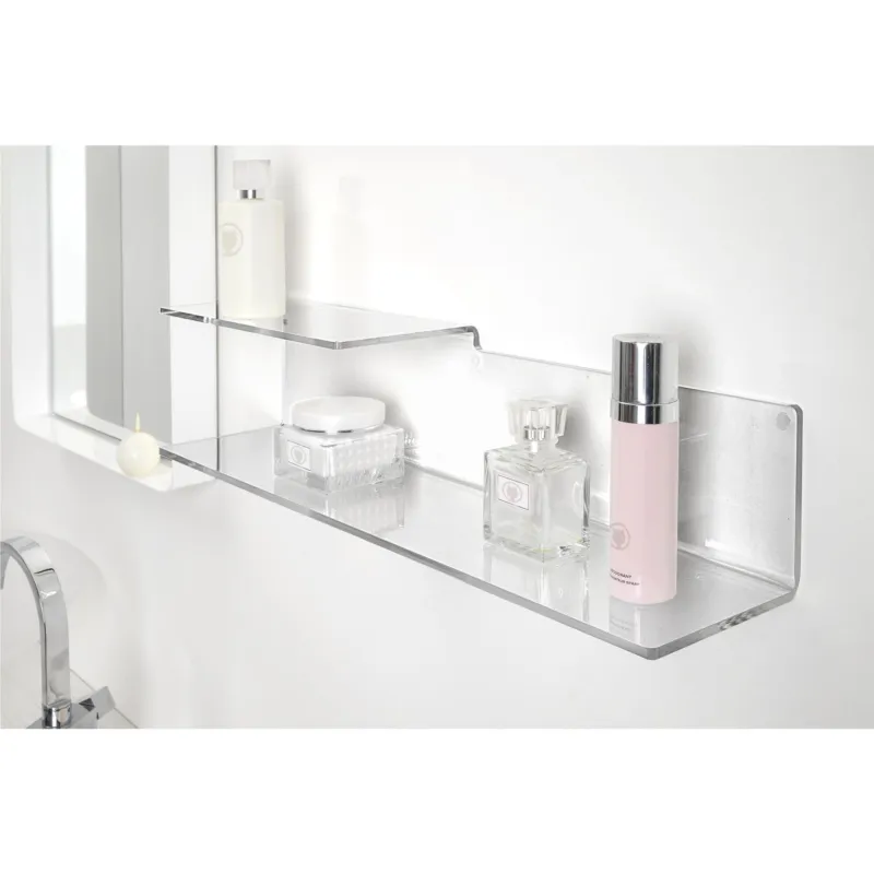 Compra Oggi Stesso Mensola in plexiglass SUITE doppio ripiano Dimensioni 60x14x h 14cm - Spessore plexiglass 6 mm Colore Trasparente IPlex Design
