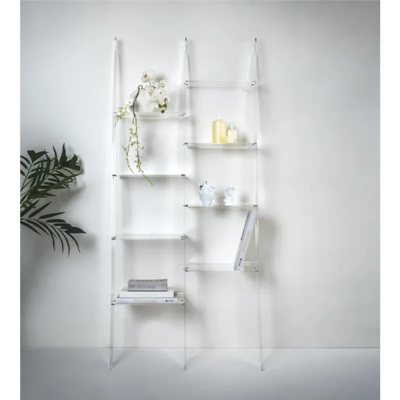 Compra Oggi Stesso La libreria STEP 2 In Plexiglass design minimalista Dimensioni 81x36x h 185 cm Spessore 6/8 mm PORTATA Max 2 KG per piano colore Trasparente IPlex Design