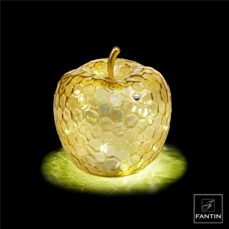 Lampada Mela Iridescente Dimensioni Ø 15x h 16 cm colore Ambra Fantin Argenti Esclusivo