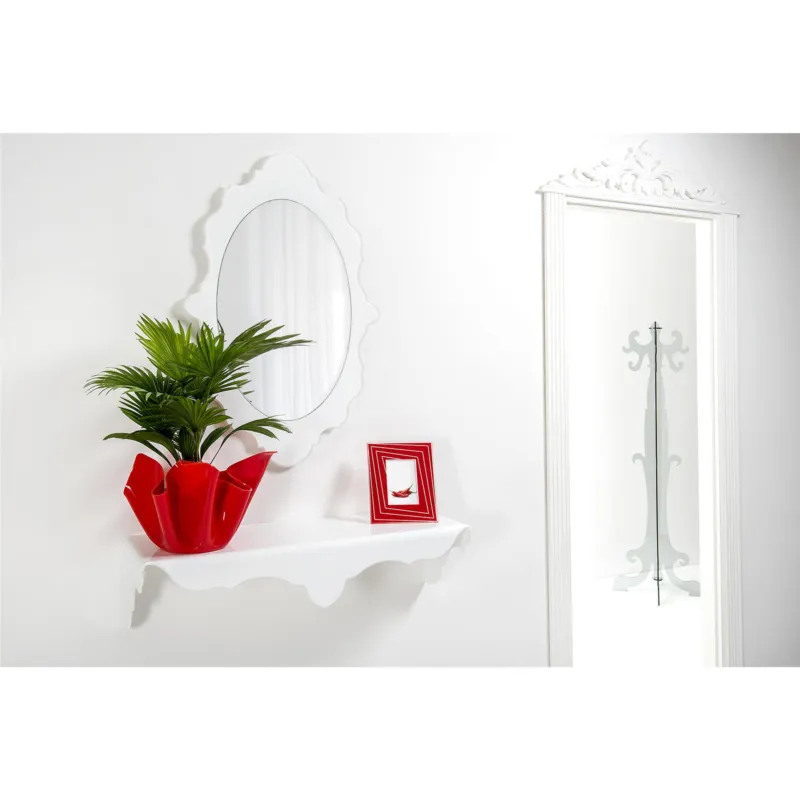 Affare Consolle Consolle da muro ispirata d‘art nouveau BENVENUTA Dimensioni 100x33x h 26 cm PORTATA Max 8 KG colore Bianco IPlex Design
