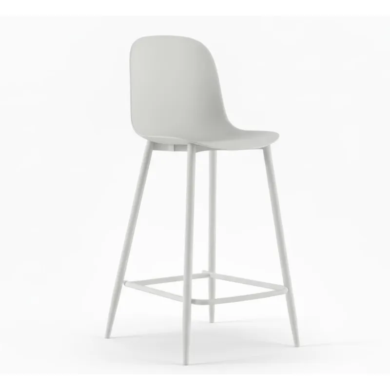 Sgabello in Metallo e Polipropilene Design essenziale FRIDA Dimensioni 47x47x h 91 cm -Altezza Seduta 65 cm , Peso 5,5 kg cm Stile Moderno colore bianco Stones Srl Must-Have