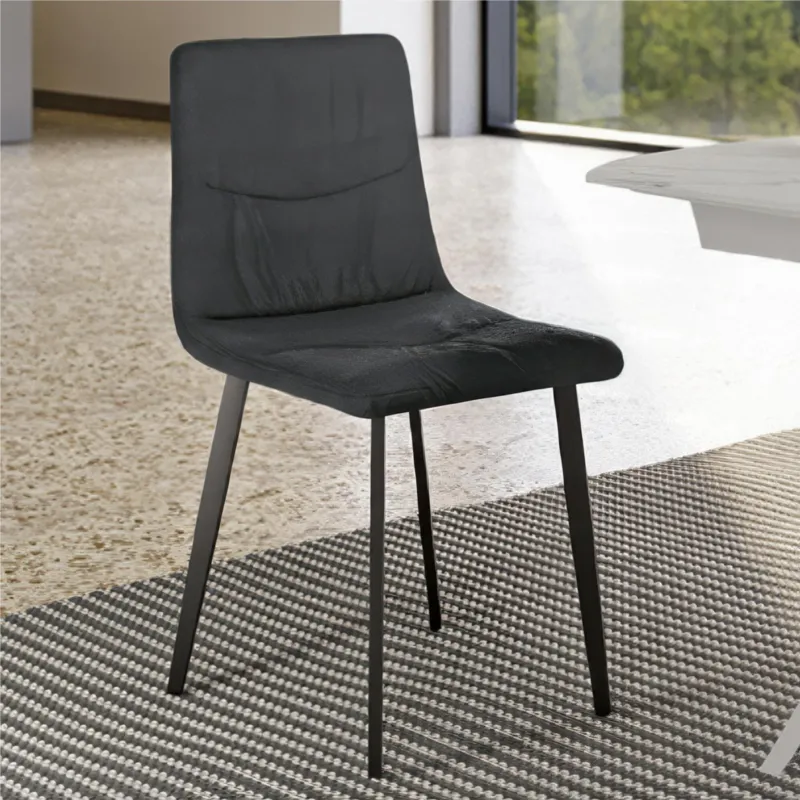 Non Perdere Sedia In Tessuto Easy Clean telaio metallo Modello ARIEL Dimensioni 45x55x h 87,5 cm - Peso 4,6 comfort assoluto colore colore Grigio Scuro Stones Srl