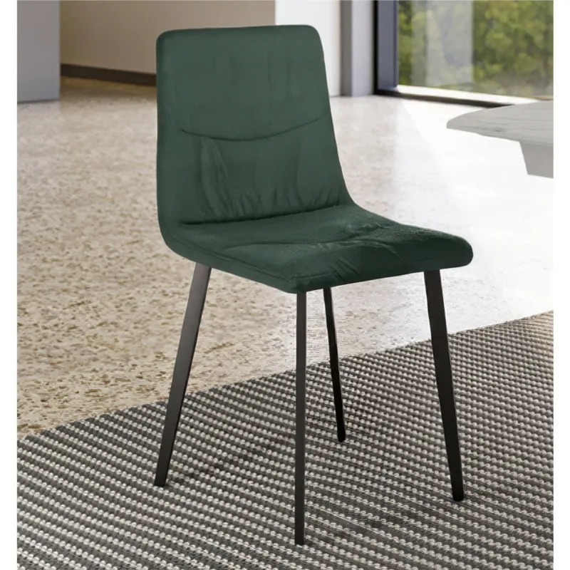 Subito Disponibile Sedia In Tessuto Easy Clean telaio metallo Modello ARIEL Dimensioni 45x55x h 87,5 cm - Peso 4,6 comfort assoluto colore Verde Stones Srl
