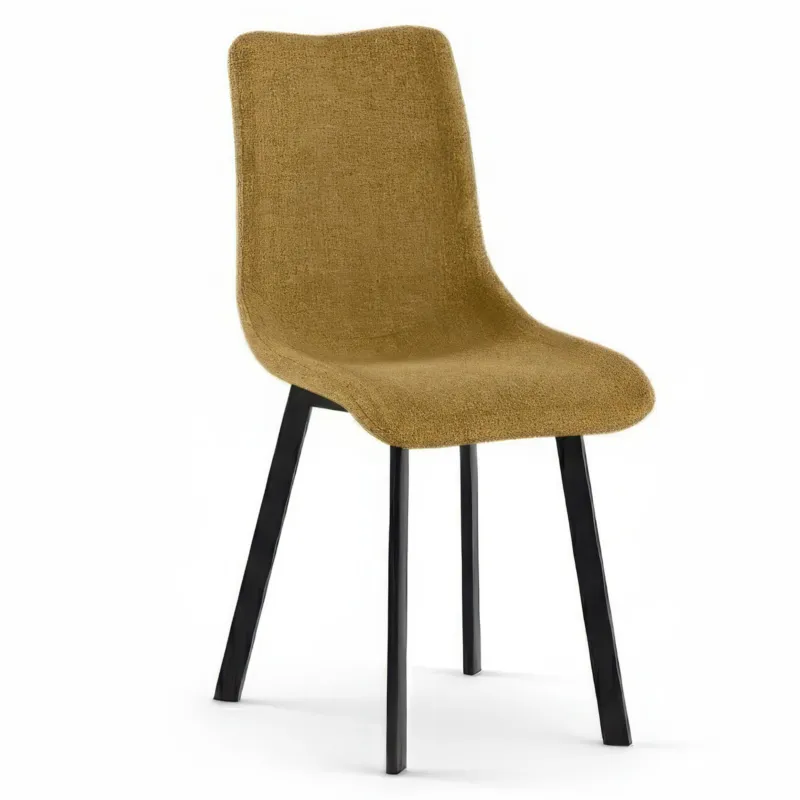 Sedia In Tessuto Easy Clean telaio metallo Modello IRIS Dimensioni 45x56x h 86 cm - Peso 5,5 colore Giallo Stones Srl Prezzo Basso