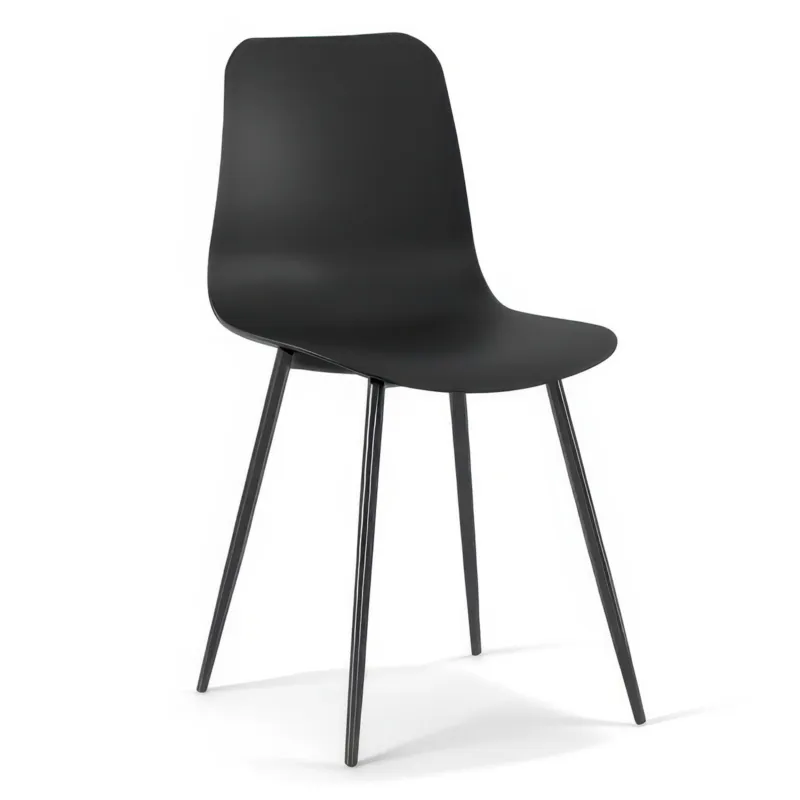 Solo Oggi Sedia In Polipropilene Struttura in Metallo Modello COVER Dimensioni 50x58x h 85 cm colore Nero Stones Srl