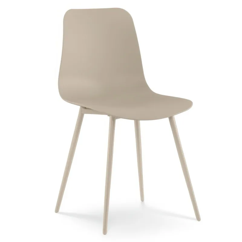 A Buon Prezzo Sedia In Polipropilene Struttura in Metallo Modello COVER Dimensioni 50x58x h 85 cm colore colore Beige Stones Srl