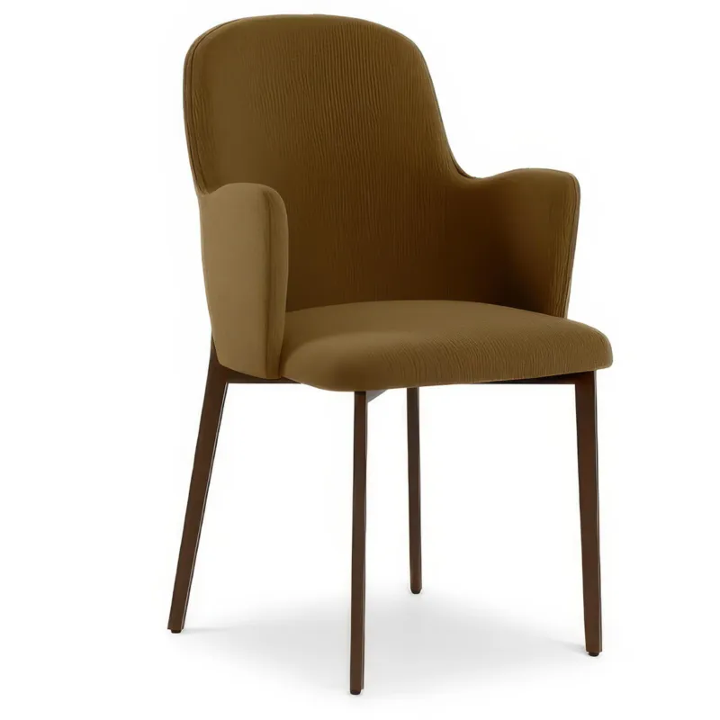 Poltroncina Imbottita, forme morbide tessuto easy-clean, SOPHIA Dimensioni 53,5x62,5x h 80 cm colore colore Marrone Stones Srl Subito Disponibile