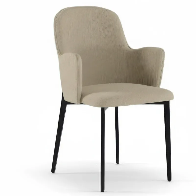 Poltroncina Imbottita, forme morbide tessuto easy-clean, SOPHIA Dimensioni 53,5x62,5x h 80 cm colore colore Beige Stones Srl Ultima Occasione