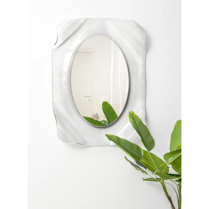 Specchio rettangolare posizionabile Verticale o Orizzontale in Plexiglass Linea DRAPPEGGI Dimensioni , 72x11x h 95 cm - Colore Trasparente IPlex Design Pagamento Sicuro