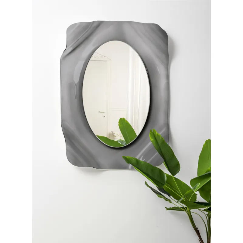 Specchio rettangolare posizionabile Verticale o Orizzontale in Plexiglass Linea DRAPPEGGI Dimensioni , 72x11x h 95 cm - Colore Grigio Fumè IPlex Design Pagamento Sicuro