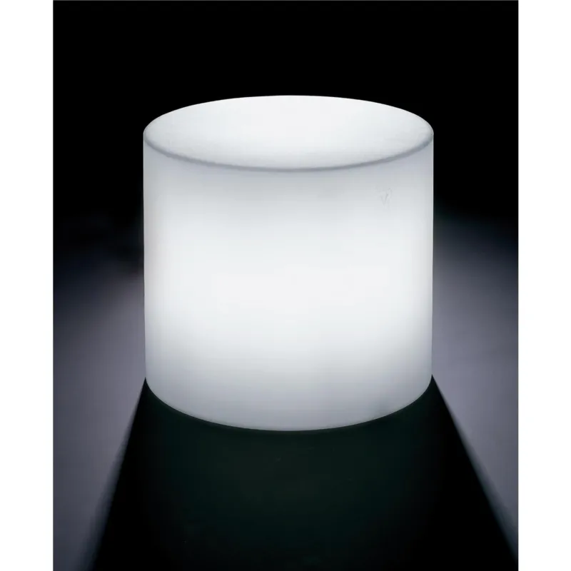 Pouf Cilindricoin polietilene BLOCK Con LUCE Dimensioni 45x h45 cm dalle molteplici funzionalità colore trasparente Lyxo Design Sconto