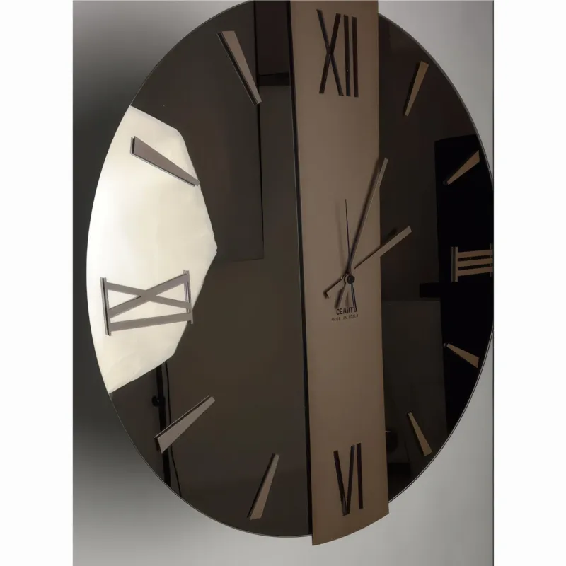Orologio Da Muro Struttura, è uno specchio Ramato VEGA XL Diametro 80 cm lancette in metallo numeri colore BRONZO/CORTEN a rilievo , l‘orologio specchio Ceart Miglior Prezzo