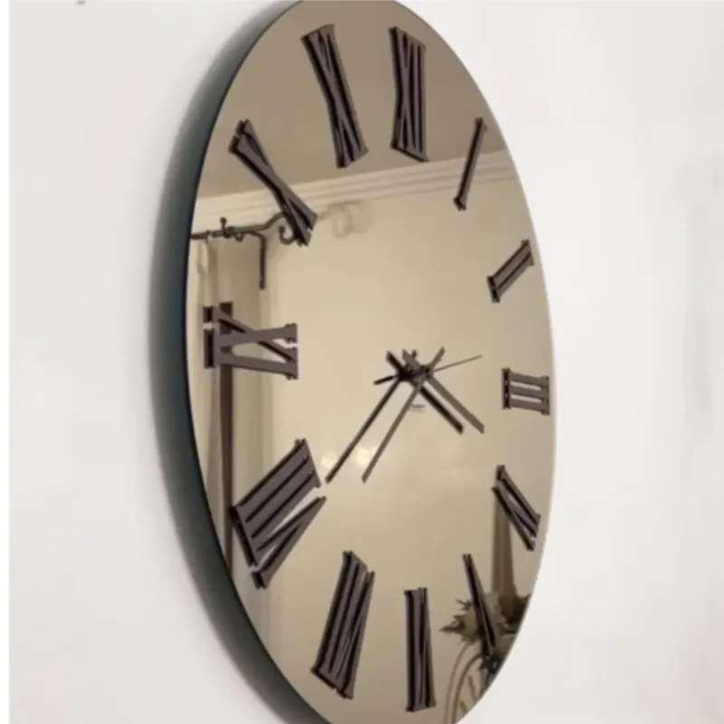 Prezzo Di Fabbrica Orologio Da Muro 60 cm Struttura, è uno specchio ORO Ramato SIRIO BIG Diametro 60 cm lancette in metallo numeri colore Bronzo/Corten a rilievo , l‘orologio specchio Ceart