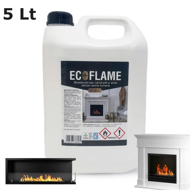 Bioetanolo x 5 lt combustibile ecologico naturale per camini biocamini DivinaFire Promozione