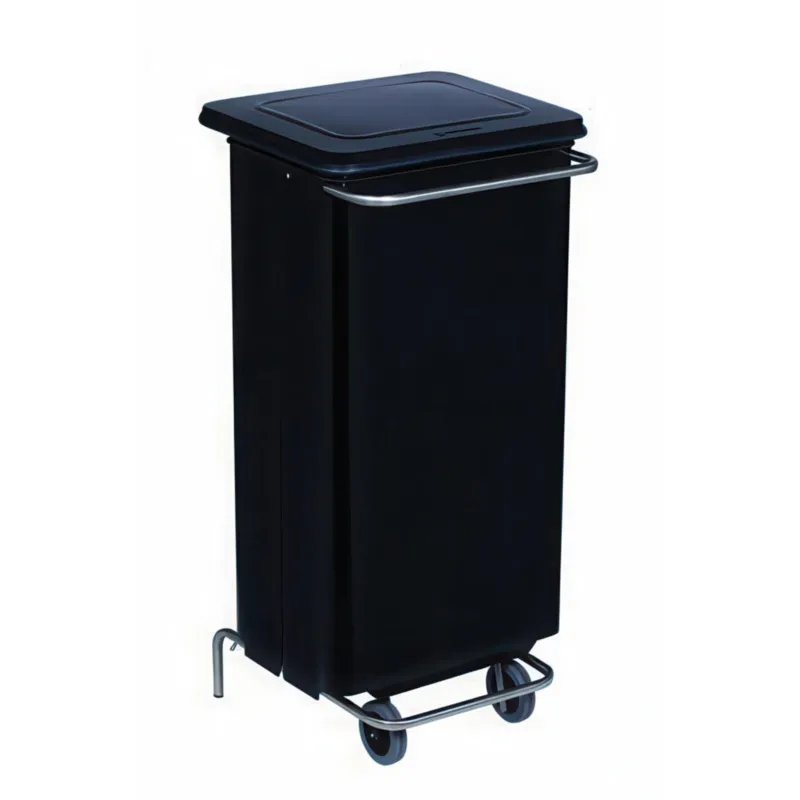 Pattumiera contenitore con Ruote Mobile Rettangola Continox 48x50xh 100 - Litri 110 peso 14 kg Verniciatura con polveri epossidiche colore nero Medialinternational Economico