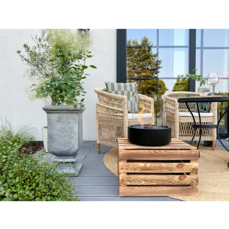 Compra Adesso Biocamino da Tavolo Lotus Caminetto a Bioetanolo Portatile con Tecnologia Commerce, Dimensioni 32x h34 cm Cilindrico in Vetro Planika