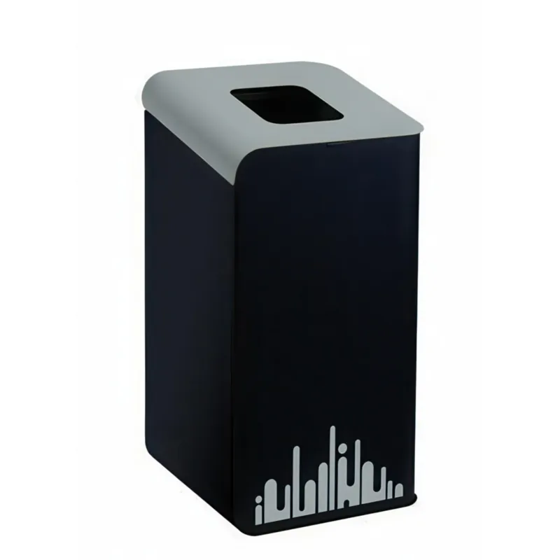 Subito Disponibile Gettacarte per la raccolta differenziata RUBIK EVO inox Dimensioni 41x45x h 80 cm - Peso 15 Kg- 80 LT con colore Nero-Grigio Medialinternational