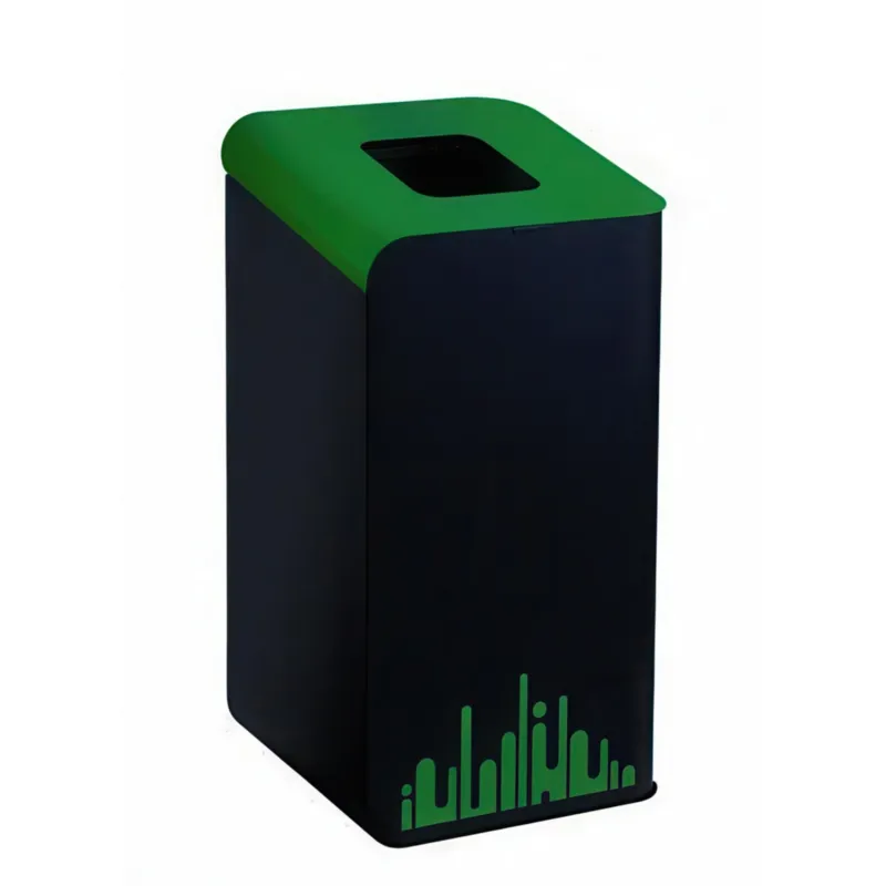 Gettacarte per la raccolta differenziata RUBIK EVO inox Dimensioni 41x45x h 80 cm - Peso 15 Kg- 80 LT con colore Nero-Verde Medialinternational Acquista Ora