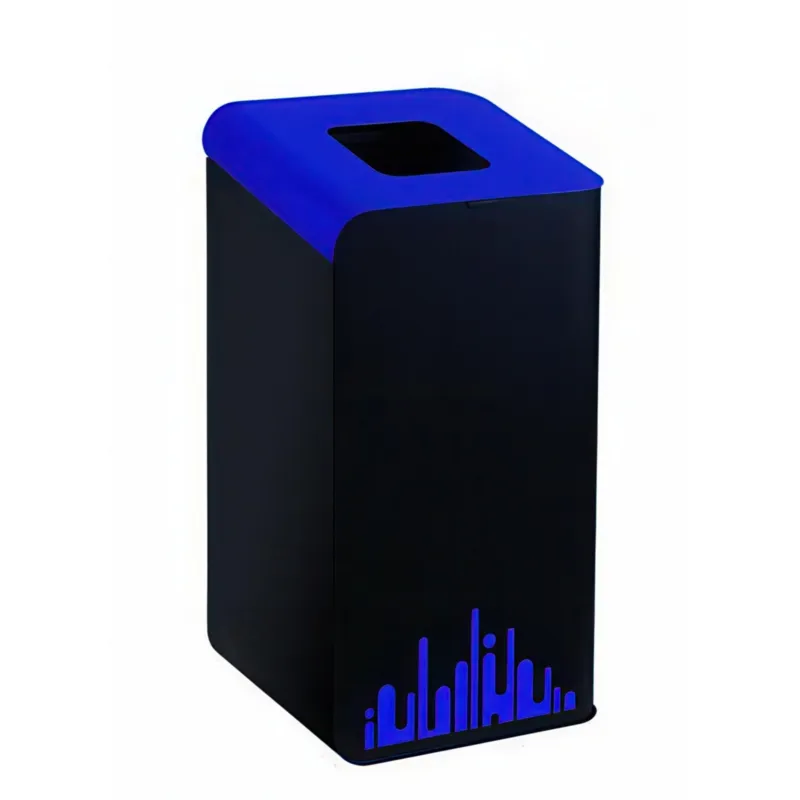 Compra Oggi Stesso Gettacarte per la raccolta differenziata RUBIK EVO inox Dimensioni 41x45x h 80 cm - Peso 15 Kg- 80 LT con colore nero Nero-Blu Medialinternational