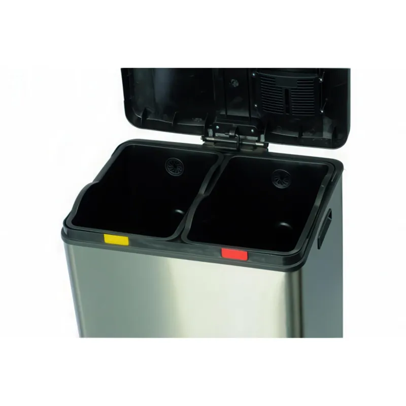 Pattumiera a Pedale per la raccolta differenziata MULTIFLUX 36 con 2x30 Lt Dimensioni 45,5x52,5x h 68,5 cm - peso 10,6 kg garanzia 10 anni inox satinato anti-traccia Medialinternational Offerta