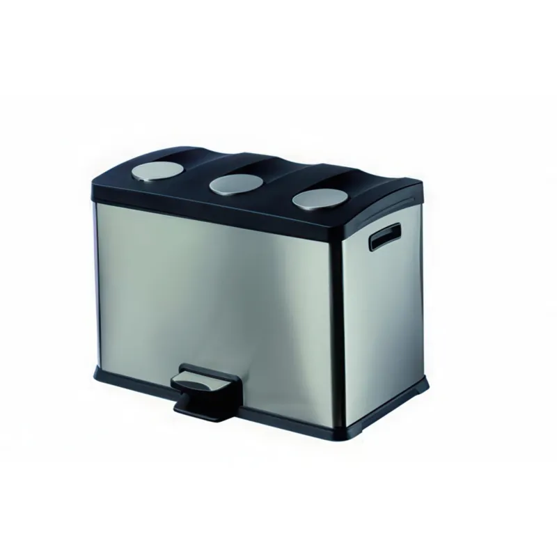 Pattumiera a Pedale per la raccolta differenziata MULTIFLUX 36 con 4x12 Lt Dimensioni 62,5x40,5x h 48 cm - peso 8,0 kg garanzia 10 anni inox satinato anti-traccia Medialinternational Ultimissimo Modello