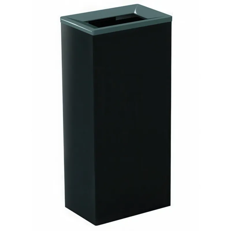 Gettacarte in acciaio inox Dimensioni 24x36xh 76 cm - L 60 contenitore mono-flusso antiscivolo, forma MInimalista colore nero-Grigio Medialinternational Novità