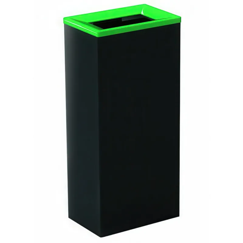 Spedito Oggi Gettacarte in acciaio inox Dimensioni 24x36xh 76 cm - L 60 contenitore mono-flusso antiscivolo, forma MInimalista colore nero-verde Medialinternational