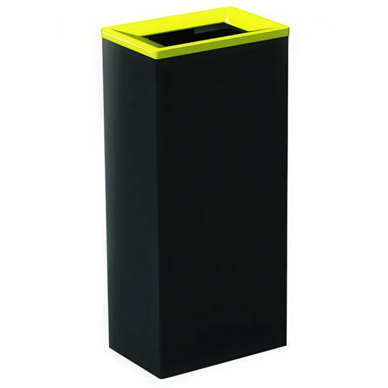 Popolare Gettacarte in acciaio inox Dimensioni 24x36xh 76 cm - L 60 contenitore mono-flusso antiscivolo, forma MInimalista colore nero-Giallo Medialinternational