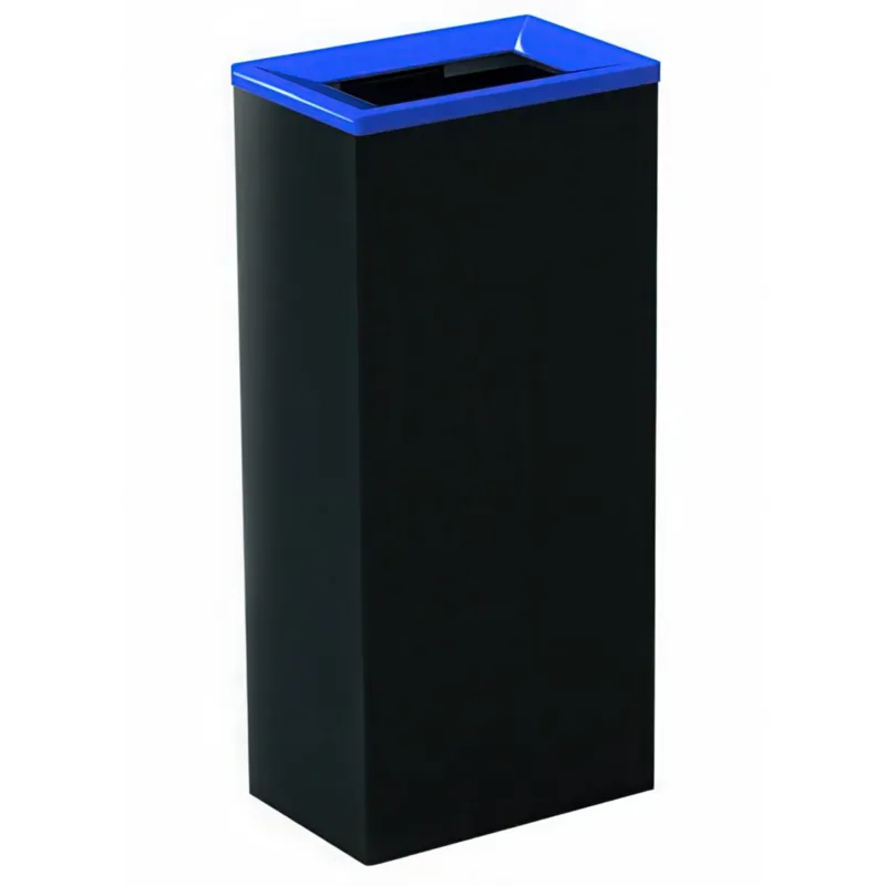 Più Venduto Gettacarte in acciaio inox Dimensioni 24x36xh 76 cm - L 60 contenitore mono-flusso antiscivolo, forma MInimalista colore nero-blu Medialinternational