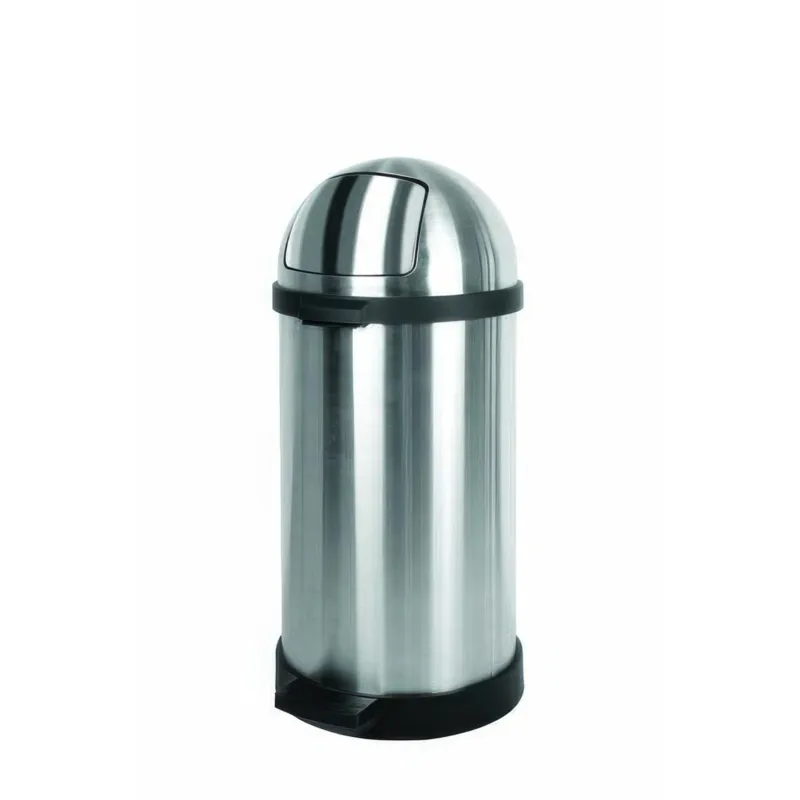 Compra Online Pattumiera Gettacarta PUSH APOLLINO diametro 38X38xx h 75 cm - 40 Lt con sportello basculante in acciaio inox Medialinternational