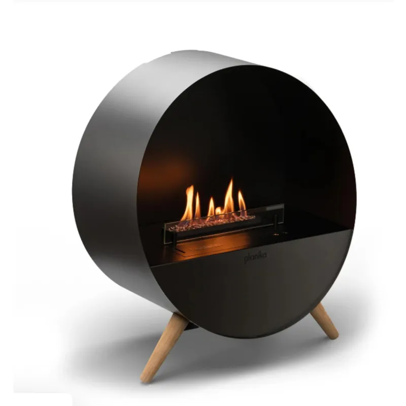 Ordina Subito Camino a bioetanolo braciere Rotondo da Terra o Appeso Bubble - Nero, Dimensioni 65x37cm cm, Capacità serbatoio 1,3 L Acciaio Zincato e Vetro Temperato Planika