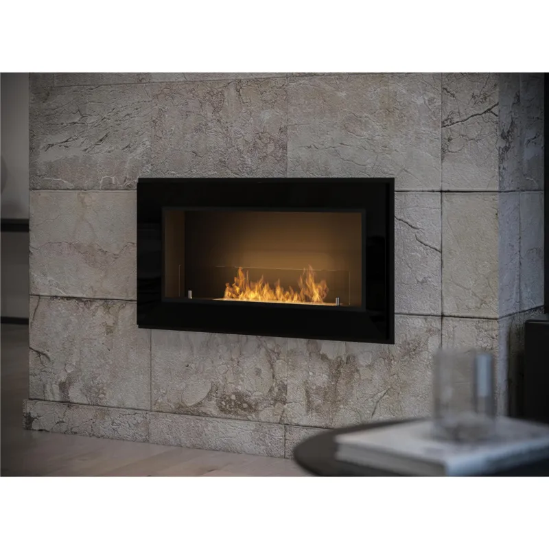 Biocamino da Parete Frame 900 Con Vetro Protettivo Bruciatore Line da 450 mm Dimensioni 90x20x49 cm peso 15 kg, Colore Nero InFire Miglior Prezzo